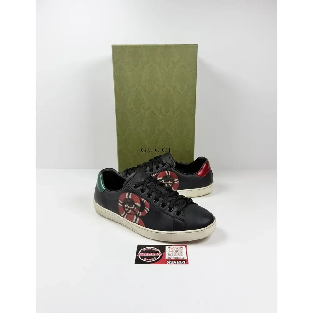 Size 8US - Gucci Ace Kingsnake Leather Sneakers